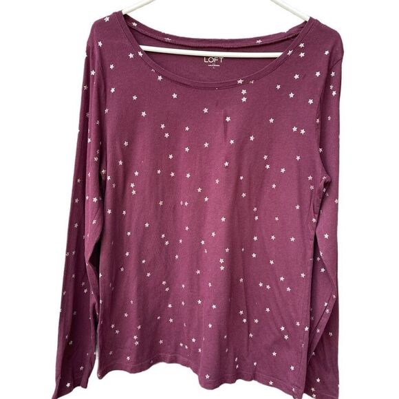 Ann Taylor Loft size L scoop neck long sleeve tee - Picture 1 of 5